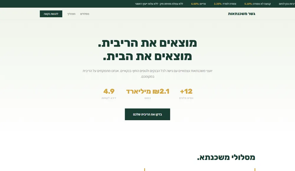עמוד נחיתה לדוגמה עבור יועץ משכנתאות